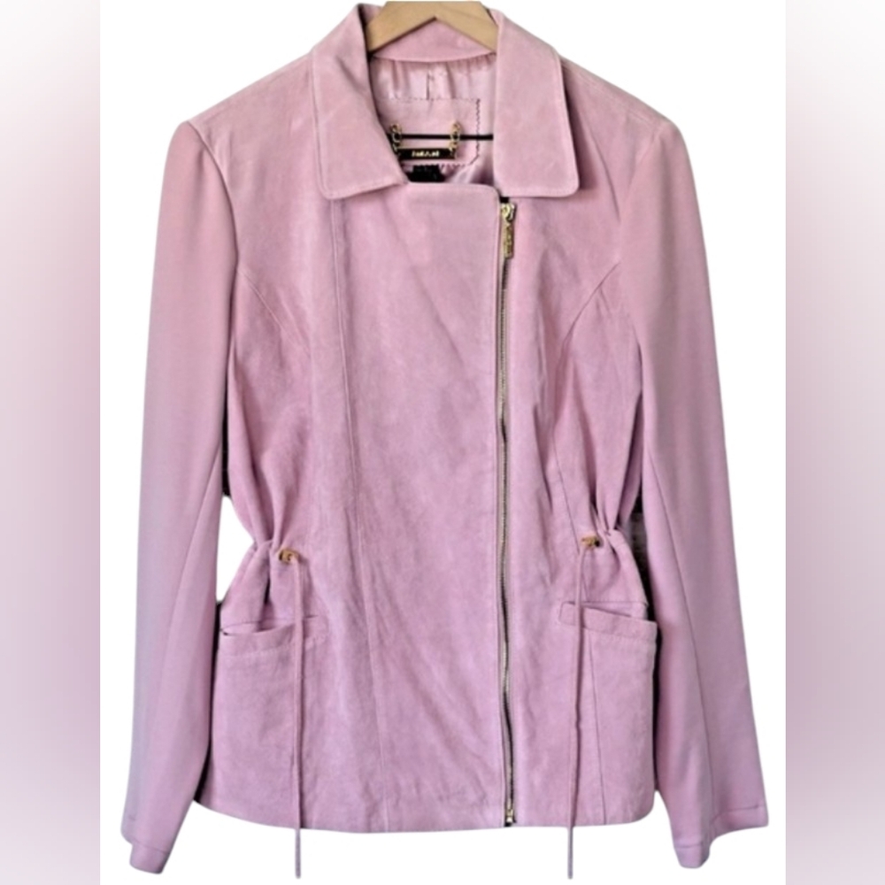 IMAN Women's Pink Motorcycle Jacket S - Picture 3 of 7